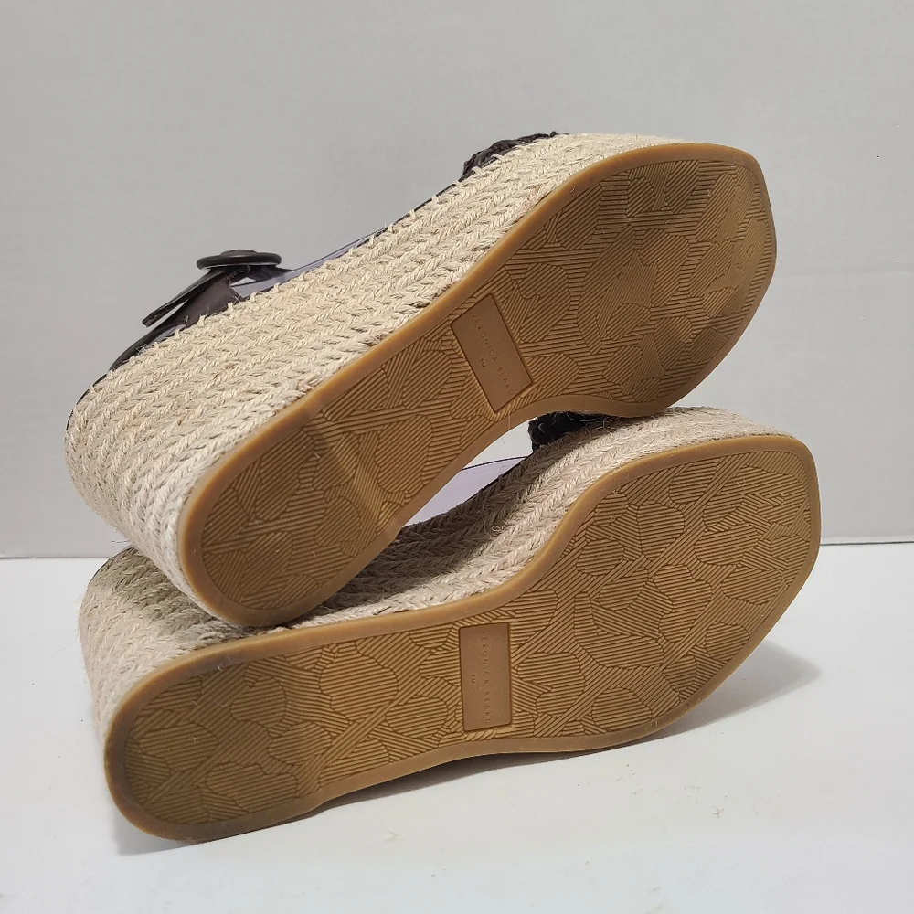 Veronica Beard Reema Ankle-Strap Wedge‎ Brown Sandal Size 8